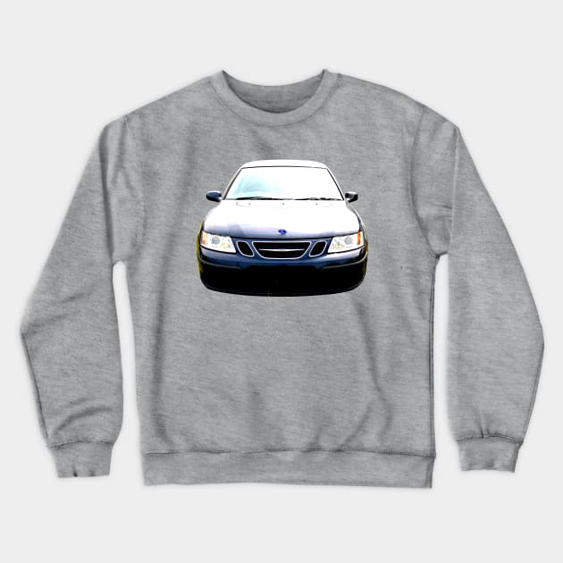 Saab 9-3 OG 1st generation classic car high contrast Crewneck Sweatshirt by soitwouldseem